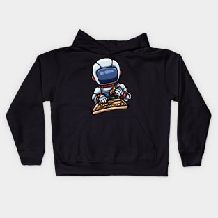 Astronaut Eating Pizza Kids Hoodie